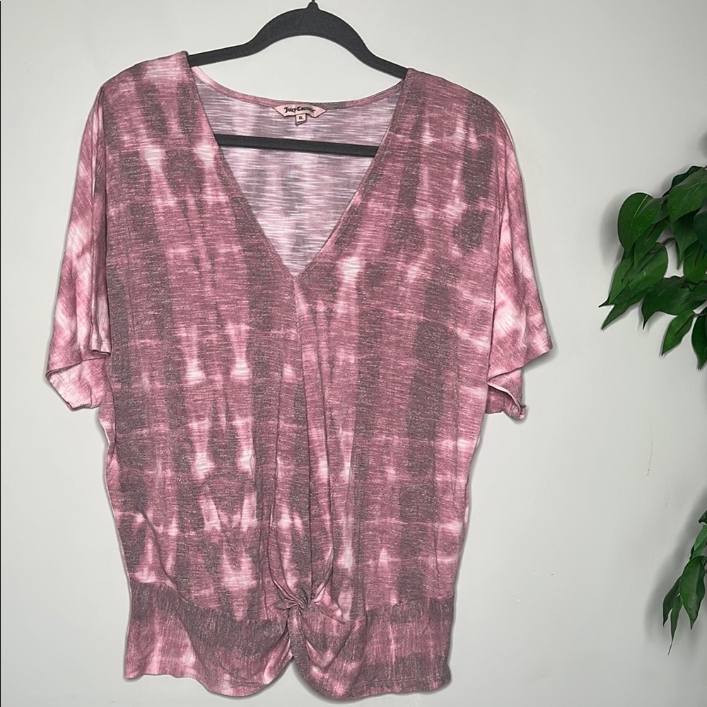 Juicy Couture Pink Tie-Dye Women's Front Knot Top
